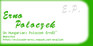 erno poloczek business card